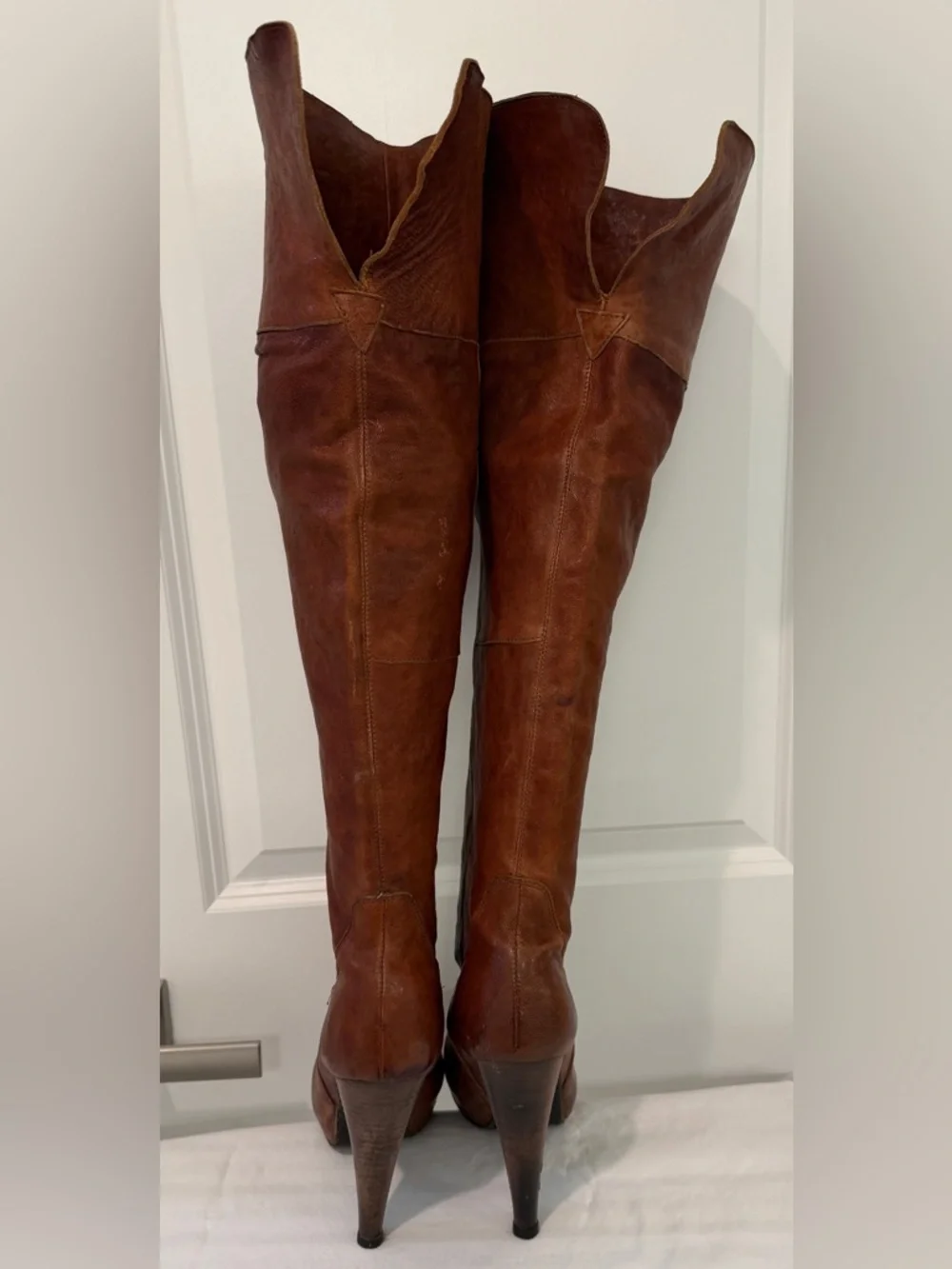 All Leather Over-the-Knee Boots - Brown - Picture 6 of 16